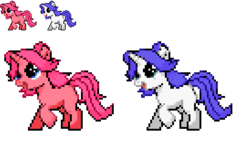 Size: 411x237 | Tagged: safe, artist:dmn666, oc, oc only, oc:cherrybloom, pony, unicorn, pixel art, pokémon, ponymon, simple background, solo, transparent background