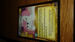 Size: 2560x1440 | Tagged: safe, enterplay, nurse redheart, earth pony, pony, g4, high magic, my little pony collectible card game, ccg, female, gritted teeth, mare, photo, teeth