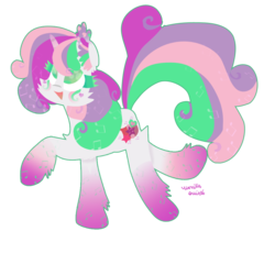 Size: 1008x1008 | Tagged: safe, artist:vanillaswirl6, sweetie belle, pony, g4, cutie mark, female, rainbow power, rainbow power-ified, solo, the cmc's cutie marks