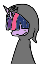 Size: 276x390 | Tagged: safe, artist:ficficponyfic, edit, twilight sparkle, oc, oc:sensoria, colt quest, g4, explicit source, palette swap, recolor