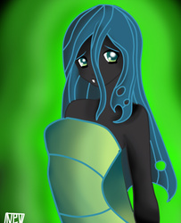 Size: 471x579 | Tagged: safe, artist:nevera573, queen chrysalis, human, g4, female, humanized, pony coloring, solo