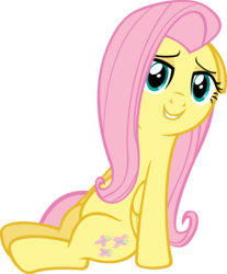 Size: 2489x3000 | Tagged: safe, artist:doctor-g, fluttershy, pony, g4, tanks for the memories, bedroom eyes, cute, female, high res, shyabetes, simple background, sitting, smiling, solo, transparent background, vector