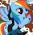 Size: 300x319 | Tagged: safe, artist:mixermike622, queen chrysalis, rainbow dash, g4, cupcake, food, khuppkheighckes, rainbow and cupcakes