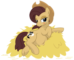 Size: 13200x10800 | Tagged: safe, artist:xniclord789x, oc, oc only, oc:fiji appleoak, absurd resolution, blushing, looking at you, offspring, parent:applejack, parent:oc:niku, parents:canon x oc, pregnant, simple background, transparent background