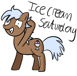 Size: 937x923 | Tagged: safe, artist:pastelhorses, oc, oc only, food, ice cream, saturday