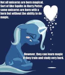 Size: 500x579 | Tagged: artist needed, safe, trixie, pony, unicorn, g4, blushing, female, headcanon, magic, mare, solo