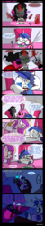 Size: 700x3528 | Tagged: safe, artist:lunarcakez, king sombra, princess cadance, shining armor, g4, comic, crying, dark magic, food, ketchup, magic, paranoia fuel, sauce, scared, shit just got real, sombra eyes, the dinner guest