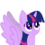 Size: 1250x1250 | Tagged: safe, artist:mlp-princesstwi, twilight sparkle, alicorn, pony, g4, female, mare, simple background, smiling, solo, spread wings, transparent background, twilight sparkle (alicorn)