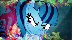 Size: 1024x573 | Tagged: safe, artist:berrypunchrules, sonata dusk, hybrid, pony, siren, equestria girls, g4, tanks for the memories, equestria girls ponified, evil planning in progress, evil smile, faic, female, fire, get, grinch face, index get, manipulation, mwahahaha, nasty plot, photo manipulation, plotting, ponified, pure unfiltered evil, siren pony, siren wings, solo, x0000 milestone