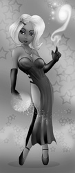 Size: 504x1152 | Tagged: safe, artist:ltrm35a2, trixie, human, g4, clothes, dress, female, humanized, monochrome, solo