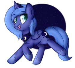 Size: 872x800 | Tagged: safe, artist:aniowo, princess luna, g4, female, filly, s1 luna, smiling, solo, woona, younger