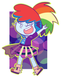 Size: 528x672 | Tagged: safe, artist:typhwosion, rainbow dash, equestria girls, friendship through the ages, g4, female, rainbow dash always dresses in style, simple background, solo, transparent background