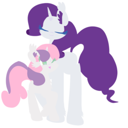 Size: 1008x1008 | Tagged: safe, artist:vanillaswirl6, rarity, sweetie belle, pony, unicorn, g4, belle sisters, duo, duo female, ear fluff, female, filly, foal, mare, missing cutie mark, siblings, simple background, sisters, transparent background