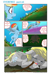 Size: 6611x9344 | Tagged: safe, artist:jeremy3, derpy hooves, rainbow dash, pegasus, pony, comic:everfree, g4, absurd resolution, comic, crying, female, implied twilight sparkle, mare, unconscious