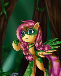 Size: 800x1000 | Tagged: safe, artist:birchflame23, fluttershy, g4, the cutie re-mark, alternate timeline, chrysalis resistance timeline, female, solo, tribalshy