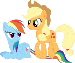 Size: 3572x2995 | Tagged: safe, artist:porygon2z, applejack, rainbow dash, fall weather friends, g4, high res, simple background, transparent background, vector