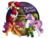 Size: 2400x1800 | Tagged: safe, artist:monnarcha, apple bloom, scootaloo, sweetie belle, g4, antlers, chimney, christmas, cutie mark, cutie mark crusaders, hat, santa hat, simple background, the cmc's cutie marks, transparent background