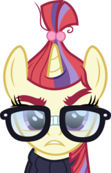 Size: 3211x5000 | Tagged: safe, artist:dashiesparkle, moondancer, g4, .svg available, angry, clothes, female, glare, glasses, simple background, solo, sweater, transparent background, vector