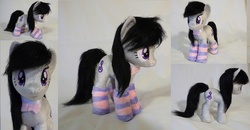 Size: 6624x3456 | Tagged: safe, artist:epicrainbowcrafts, octavia melody, g4, beanie (plushie), clothes, irl, photo, plushie, socks, solo, striped socks