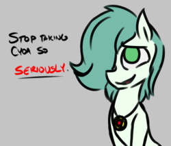 Size: 682x581 | Tagged: safe, artist:hijacker, oc, oc only, oc:emerald jewel, earth pony, pony, colt quest, 4chan, colt, earth pony oc, explicit source, femboy, foal, gray background, male, simple background, solo