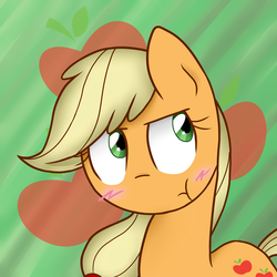 Size: 2000x2000 | Tagged: safe, artist:darkynez, applejack, g4, blushing, female, high res, scrunchy face, solo