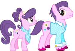 Size: 3072x2106 | Tagged: safe, artist:shadymeadow, suri polomare, g4, duality, female, glasses, high res, male, r63 paradox, rule 63, self ponidox, simon polocolt, simple background, transparent background, vector