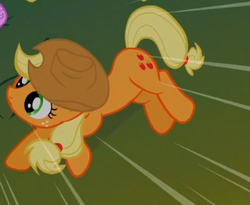 Size: 331x271 | Tagged: safe, screencap, applejack, earth pony, pony, a dog and pony show, g4, cropped, female, mare, solo