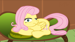 Size: 1366x768 | Tagged: safe, artist:feedfancier, fluttershy, g4, derp, female, imminent belch, questionable source, solo