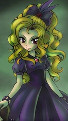 Size: 640x1136 | Tagged: safe, artist:midnameowfries, edit, adagio dazzle, equestria girls, g4, clothes, cropped, dress, female, solo