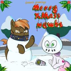 Size: 1024x1024 | Tagged: safe, artist:lordaussie, button mash, sweetie belle, g4, christmas, cutie mark, female, male, ship:sweetiemash, shipping, snow, straight, the cmc's cutie marks