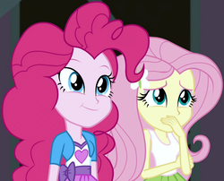 Size: 900x728 | Tagged: safe, screencap, fluttershy, pinkie pie, equestria girls, g4, female