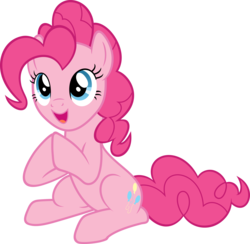 Size: 6000x5853 | Tagged: safe, artist:slb94, pinkie pie, g4, party pooped, absurd resolution, cute, diapinkes, female, hooves together, simple background, sitting, solo, transparent background, vector
