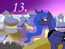 Size: 800x600 | Tagged: safe, artist:mod-named-carot, princess luna, g4, canterlot, female, snow, solo