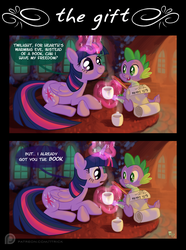 Size: 1000x1346 | Tagged: safe, artist:1trick, spike, twilight sparkle, alicorn, pony, g4, christmas, comic, dark comedy, female, hearth's warming eve, implied slavery, mare, slave, slavery, twilight sparkle (alicorn)