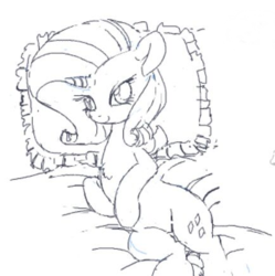 Size: 434x435 | Tagged: safe, artist:yoditax, rarity, g4, cushion, explicit source, female, monochrome, pillow, sketch, solo