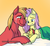 Size: 595x553 | Tagged: safe, artist:thephoebster, big macintosh, fluttershy, oc, oc:suncrisp, earth pony, pony, g4, baby, baby pony, crying, fluttermom, foal, male, newborn, offspring, parent:big macintosh, parent:fluttershy, parents:fluttermac, ship:fluttermac, shipping, simple background, stallion, straight, tears of joy