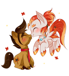 Size: 1024x1121 | Tagged: safe, artist:ipun, oc, oc only, pegasus, pony, blushing, eyes closed, gay, jewelry, male, necklace, necktie, nuzzling, shipping, simple background, stallion, transparent background
