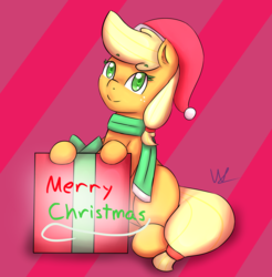 Size: 3751x3805 | Tagged: safe, artist:wolfy-pony, applejack, g4, christmas, female, high res, solo