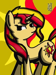 Size: 480x640 | Tagged: safe, artist:thetoondevil, sunset shimmer, pony, unicorn, g4, female, solo