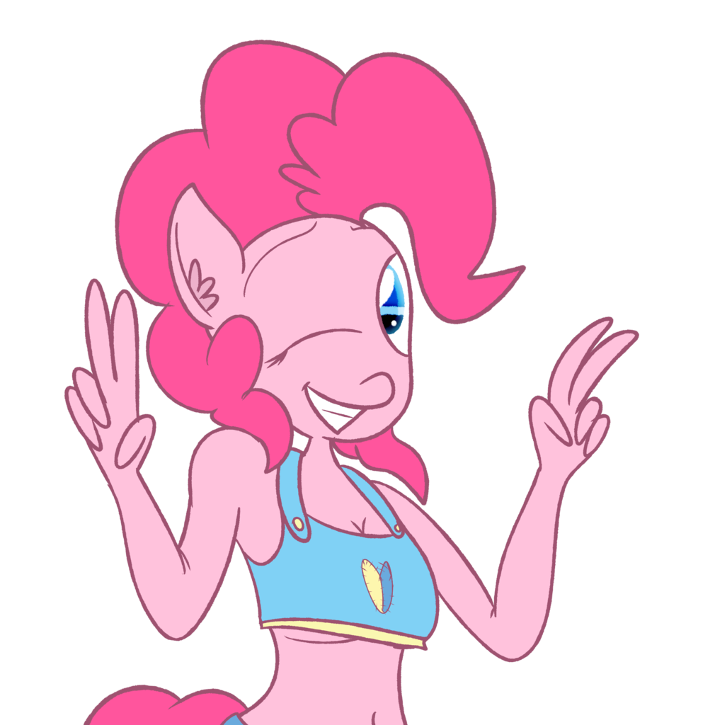 1051644 Safe Artistmr Degration Pinkie Pie Anthro Belly Button Cleavage Clothes
