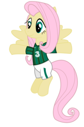Size: 827x1250 | Tagged: safe, artist:isegrim87, fluttershy, g4, clothes, euro, euro 2012, female, football, gaa, ireland, jersey, simple background, solo, transparent background, uefa, uefa euro, vector