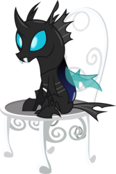 Size: 3553x5305 | Tagged: safe, artist:v0jelly, kevin, changeling, g4, slice of life (episode), chair, simple background, sitting, solo, transparent background, vector