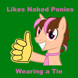 Size: 1024x1024 | Tagged: safe, oc, oc only, oc:think pink, pony, unicorn, meme, necktie, text