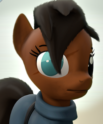 Size: 596x720 | Tagged: safe, artist:nixianisky-alyans, pony, 3d, blind, clothes, coat, parody, ponified, scar, solo