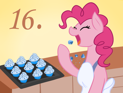 Size: 800x600 | Tagged: safe, artist:mod-named-carot, pinkie pie, g4, apron, clothes, cupcake, female, food, solo