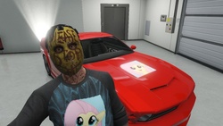 Size: 640x360 | Tagged: safe, fluttershy, g4, 3d, car, game, grand theft auto, manhunt, playstation 3, selfie, vapid dominator