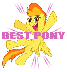 Size: 2803x3000 | Tagged: safe, artist:vectorfag, spitfire, pegasus, pony, g4, best pony, female, high res, meme, simple background, smiling, solo, text, transparent background, vector, when you see it