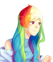 Size: 1567x1834 | Tagged: safe, artist:amdraw, rainbow dash, human, g4, female, humanized, solo