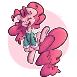 Size: 687x684 | Tagged: dead source, safe, artist:leadhooves, artist:spikedmauler, pinkie pie, earth pony, pony, g4, clothes, eyes closed, female, open mouth, open smile, smiling, solo, sweater