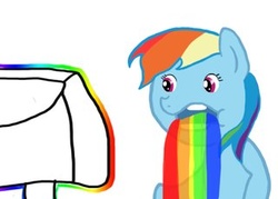 Size: 320x229 | Tagged: safe, rainbow dash, g4, computer, meme, puking rainbows, technicolor yawn